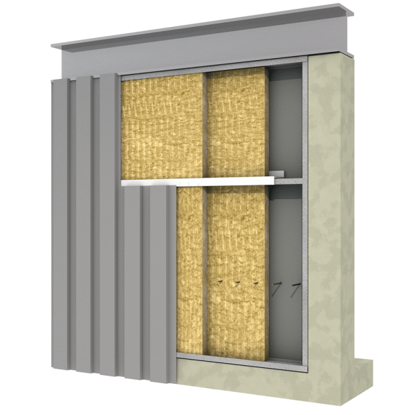 Double layer roock wool metal building insulation schematic