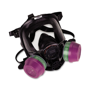 North 7600 full mask respirator with magenta cartridges