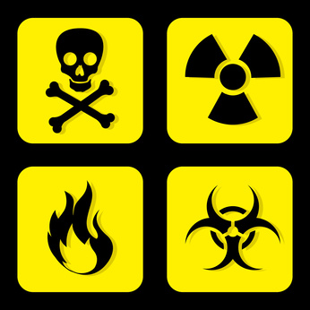 Danger design over black background