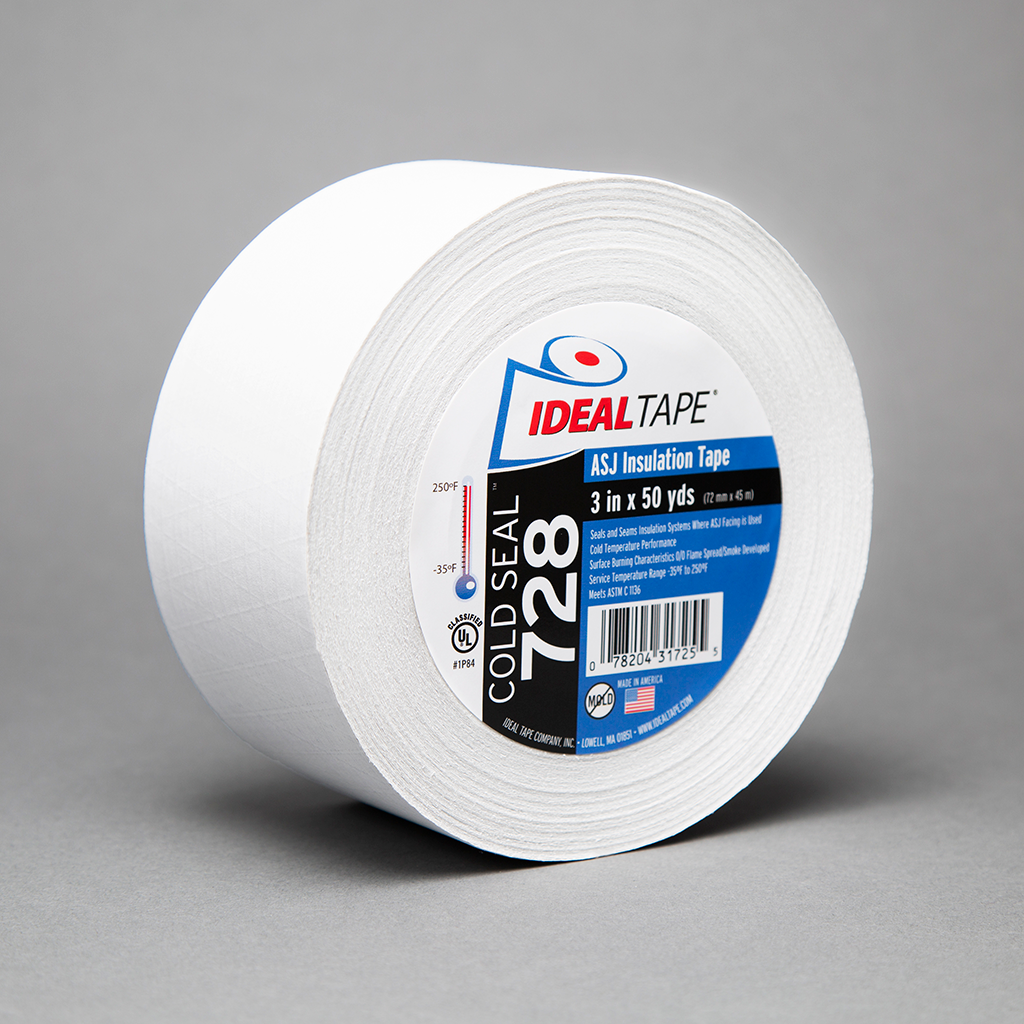 Ideal Tape Cold Seal 728 3" x 150 ft AWF ASJ Insulation Tape 3" x 50 yds 
