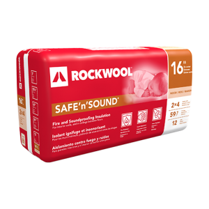 Rockwool Safe and Sound mineral wool insulation. Formerly Roxul Safe'n'Sound