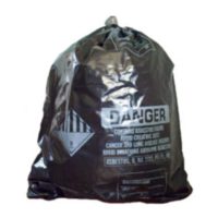Asbestos containement bags, printed