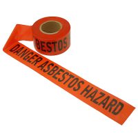 Red asbestos danger barricade tape