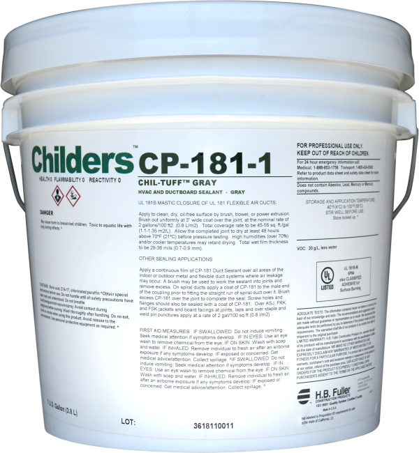 Childers CHIL-TUFF CP-181-1Fibrated HVAC Duct Sealant Mastic Commercial Construction