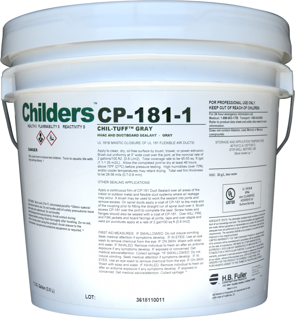 Childers CHILTUFF CP1811 Fibrated HVAC Duct Sealant General Insulation