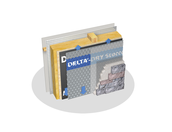 General Insulation Delta-Dry Stucco and Stone Ventilated Rainscreen