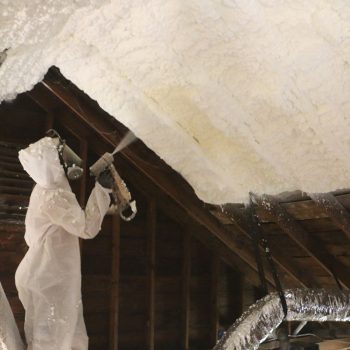 Spray Foam Insulation Application - Roof Joists